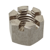 Reference 64619 - Hexagon slotted and castle nut DIN 935 - Stainless steel A4