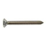 Reference 64409 - Raised countersunk tapping screw form C six lobe recess - ISO 7050 DIN 7982 - Stainless steel A4