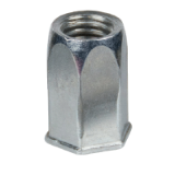 Reference 19775 - Rivkle® blind nut with Hexagon shaft and fine head - Passivated zinc plated 400 HSST