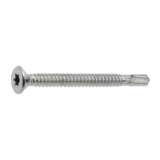 Reference 33341 - Countersunk serrated head self drilling screw six lobe recess DIN 7500 ce - Zinc plated