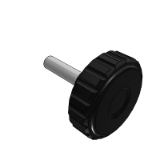EV154-02 - Soft-touch Fluted Knurled Knobs With External Thread