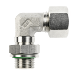 NC-WEE-..LR - Adjustable male adaptor elbow fittings with counter nut, sealing with restraining O-ring, ISO 1179-3