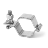 A.CHST_SMS - SMS HEXAGONAL ARTICULATED PIPE HOLDERS TO WELD Stainless steel 304