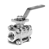 I.4VV - 3 pieces ball valves with ISO mounting pad BSP FEMALE / FEMALE FULL BORE FOR STEAM Stainless steel 316