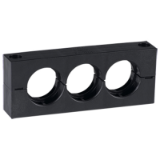 RQM3 - Heavy tubing holder with fastening bore holes, ribbed fixing for strain relief
