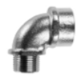 BM90 - 90° elbow nickel plated brass with external and internal metric threads