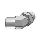 205038 - 45° (ADJ) ELBOW MALE BSP - MALE METRIC WITH O.R. AND RETAINING RING ISO 9974 PORTS