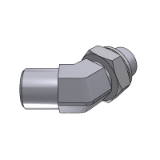 205050 - 45° (ADJ) ELBOW MALE METRIC  - MALE BSPP WITH O.R. AND RETAINING RING ISO 1179 PORTS