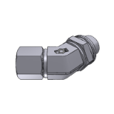 205115 - 45° (ADJ) ELBOW SWIVEL NUT BSP - MALE METRIC WITH O.R. AND RETAINING RING ISO 9974 PORTS