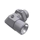 207041 - 90° (ADJ) ELBOW MALE BSP - MALE METRIC WITH O.R. AND RETAINING RING ISO 9974 PORTS
