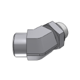 705044 - 45° (ADJ) ELBOW MALE DIN L SERIES - MALE METRIC WITH O.R. AND RETAINING RING ISO 9974 PORTS