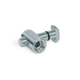 GN 25b Quick Release Connectors, Steel, for Aluminum Profiles (b-Modular System), Asymmetrical Mounting Studs