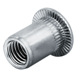Blind rivet nuts and screws GO-NUT knurled round shank blind rivet nuts flat head aluminium