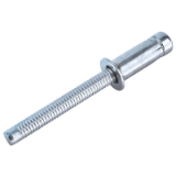 High-strength blind rivet PREMIUM countersunk (100°) with grooved stainless steel mandrel