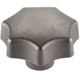 EH 24650. - Star Grips DIN 6336, cast iron / with blind hole with female thread, form E