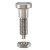 EH 22120. Index Plungers fully threaded body, stainless steel