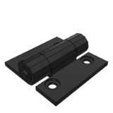LD76D - Flat torque butterfly hinge - Adjustable damping type - Square type