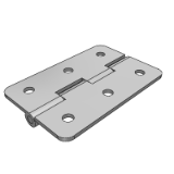 LD03JC - Flat butterfly hinge - stainless steel - through hole