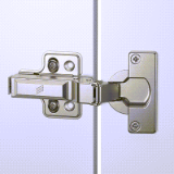 Veosys stainless steel hinge for thin doors, TH 52 x 5.5 mm, for screwing on