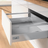 Pot-and-pan drawer with railing, height 144 mm