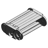 Roller chain link - Fully enclosed (lids openable along the outer radius, from one side)