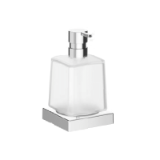 A15120 - Wall-mounted soap dispenser with extra clear transparent glass container and in finish brass pump