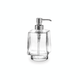 R1512B001 - Extra clear transparent glass soap dispenser with chromeplatedbrass pump,