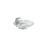 A22110 - Wall-mounted soap holder with extra clear transparent glass or PMMA dish
