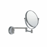 AV058C - Wall-mounted magnifying mirror, double jointed arm, 18 cm Ømirror, double sided, pivoting
