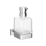 A18120 - Wall-mounted soap dispenser with satined glass container  and in finish brass pump