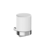 A20670 - Wall-mounted lever soap dispenser with satined glass container, lever in finish