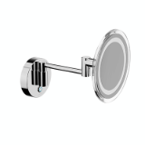 AV258A - Wall-mounted magnifying mirror with articulated arm. Touch switch on.Dimmable light color. Direct connection to the mains or with a socket