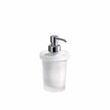 A4667A - Distributeur de savon en verre satiné avec distributeur chromé pour articles.