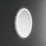 PORTOLE EASY OVAL - Oval mirror with frosted glass edge that diffuses light
