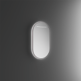 SPALATO+ OVAL - Luce led frontale + luce ambientale. Specchio OVALE con telaio in resina