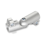 GST - Swivel Clamp Connector Joints, Aluminum, with screw, stainless steel, Type T, Adjustment with 15° division (serration)