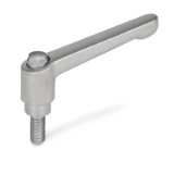 HEK - Adjustable Stainless Stee Levers with Threaded Stud, for Tube Clamp Connectors / Linear Actuator Connectors