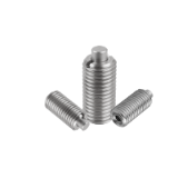 K1379 - Spring plungers with hexagon socket and flattened thrust pin, stainless steel