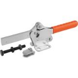 K0076 - Toggle clamps horizontal with flat foot and full holding arm