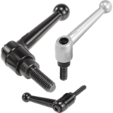 K0116 - Adjustable Handles Classic Ball Style, Zinc, bolts and internal components in steel, external thread