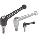 K0117 - Adjustable Handles Classic Ball Style, Zinc, bolts and internal components in stainless steel, external thread