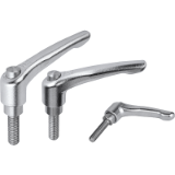 K0124 - Adjustable Handles with protective cap Modern Design Style, stainless steel, external thread