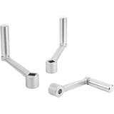 K0999 - Crank handles with revolving grip, stainless steel