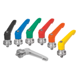 K1598 - Clamping levers, plastic with male thread and clamping force intensifier