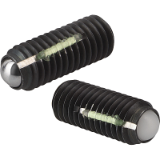 K0666 - Ball-end thrust screws without head with full ball, LONG-LOK secured