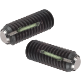 K0666 - Ball-end thrust screws without head with flattened ball LONG-LOK secured