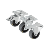 K1761 - Swivel and fixed castors steel plate, electrically conductive standard version