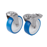 K1791 - Swivel castors with bolt hole stainless steel, for sterile areas
