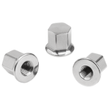K1493 - Stainless steel cap nuts with collar for Hygienic USIT® seal and shim washers