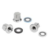 K1594 - Caps stainless steel with collar, seal and washers for Hygienic USIT® set